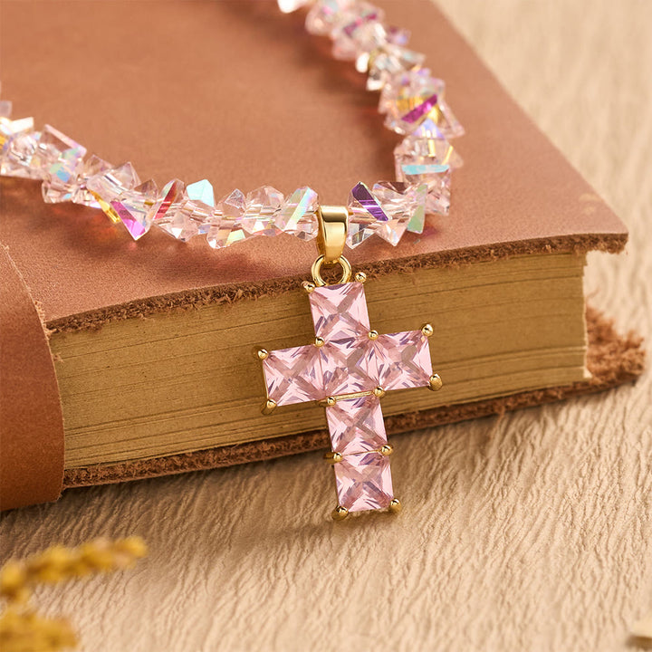 Christianartworkshop Armband mit facettiertem Kristallperlenkreuz: Symbol funkelnden himmlischen Segens - image 9