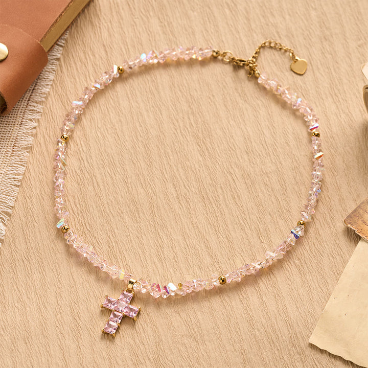 Christianartworkshop Armband mit facettiertem Kristallperlenkreuz: Symbol funkelnden himmlischen Segens - image 7