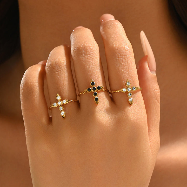 Christianartworkshop Verdrehter Ring mit verstellbarem Kreuzstein: Symbol strahlenden himmlischen Segens - image 1