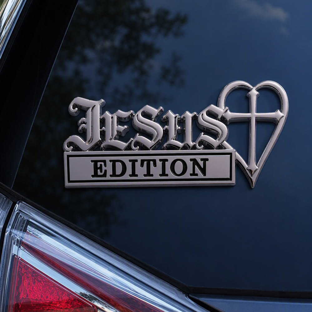 Christianartworkshop 3D-Autoaufkleber mit Jesusherz und Kreuz aus Metall: Symbol fester himmlischer Überzeugung - image 2