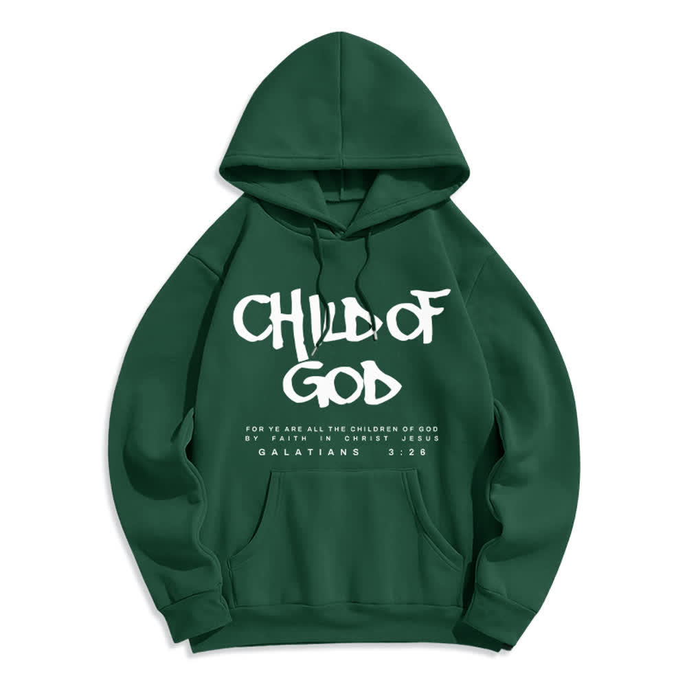 Christianartworkshop Kind Gottes Galater 3,26 Glaube Fleecegefütterter Polyester-Hoodie - Grün - 2XL - image 4