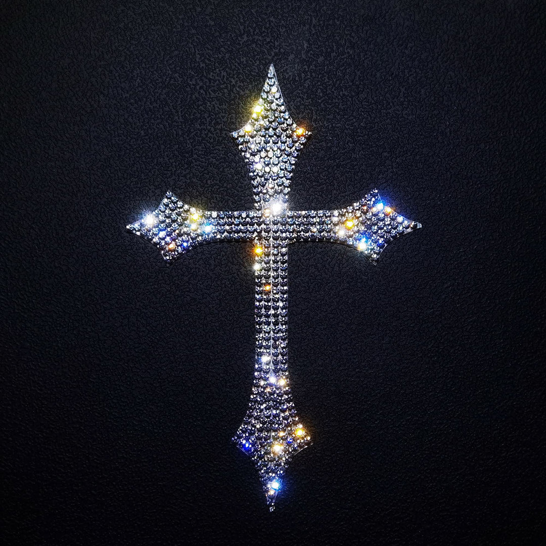 Christianartworkshop Gotischer Glitzerkreuz-Autoaufkleber mit Stacheln: Symbol für festen himmlischen Schutz - image 5