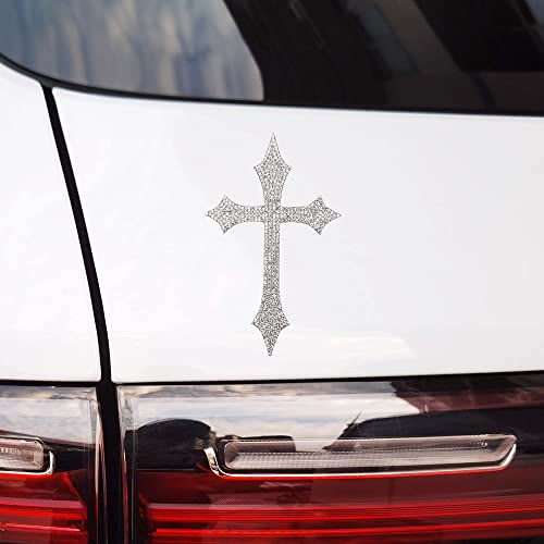 Christianartworkshop Gotischer Glitzerkreuz-Autoaufkleber mit Stacheln: Symbol für festen himmlischen Schutz - Set mit 10 Stück - image 0