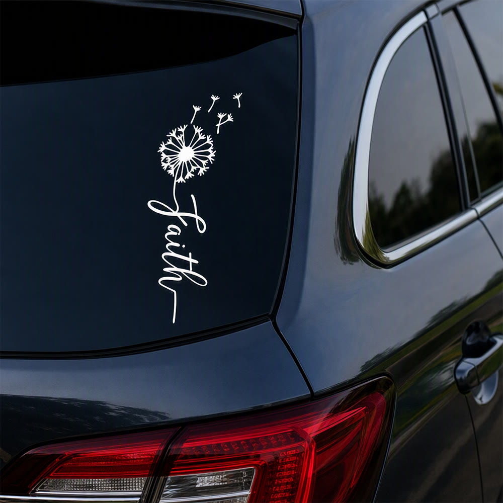 Christianartworkshop Autoaufkleber „Löwenzahn“ in Schreibschrift: Symbol sanfter himmlischer Hoffnung - image 1