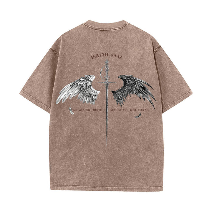 Christianartworkshop Jesaja 54,17 Flügel der Hoffnung – Gewaschenes T-Shirt - image 19