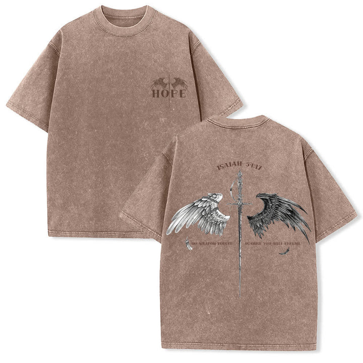 Christianartworkshop Jesaja 54,17 Flügel der Hoffnung – Gewaschenes T-Shirt - Braun - 4XL - image 18