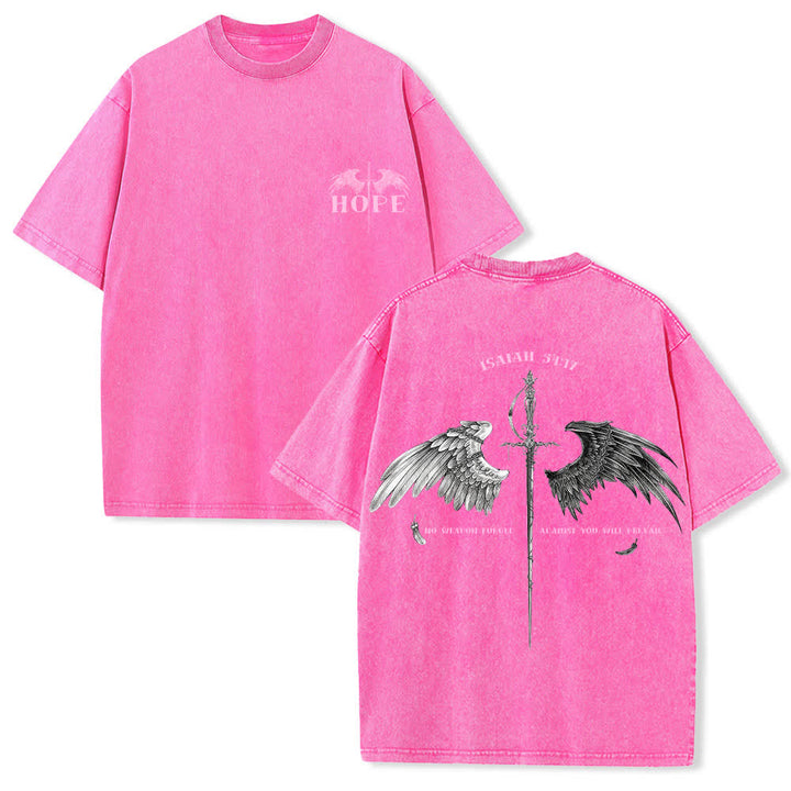 Christianartworkshop Jesaja 54,17 Flügel der Hoffnung – Gewaschenes T-Shirt - Rosa - 4XL - image 21