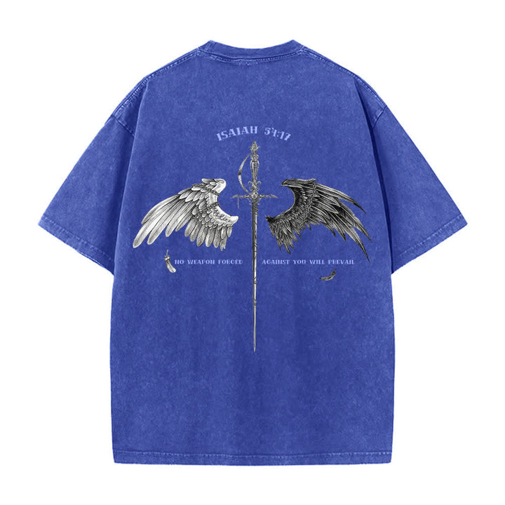 Christianartworkshop Jesaja 54,17 Flügel der Hoffnung – Gewaschenes T-Shirt - image 13
