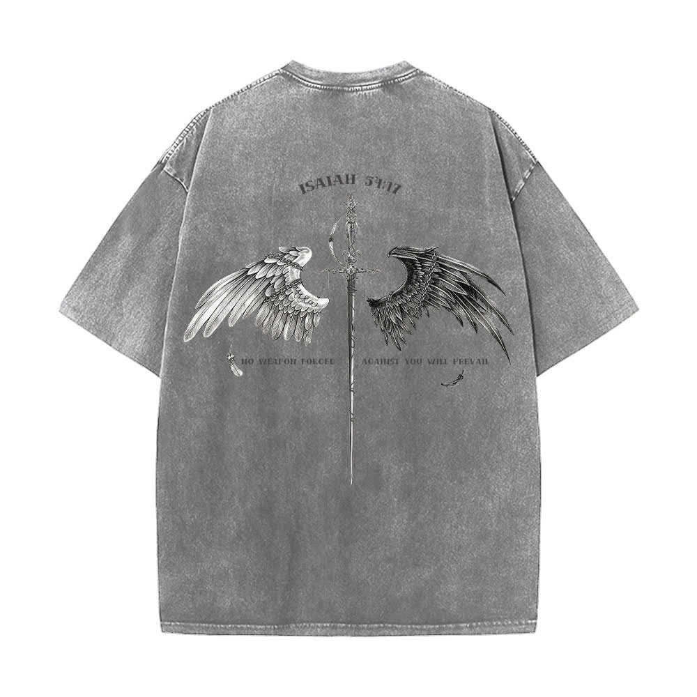 Christianartworkshop Jesaja 54,17 Flügel der Hoffnung – Gewaschenes T-Shirt - image 16