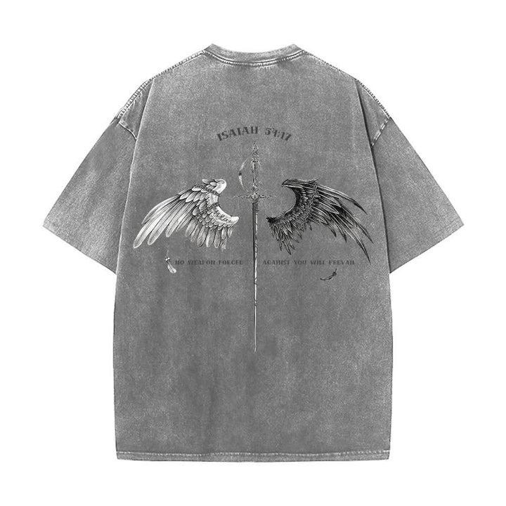 Christianartworkshop Jesaja 54,17 Flügel der Hoffnung – Gewaschenes T-Shirt - image 16