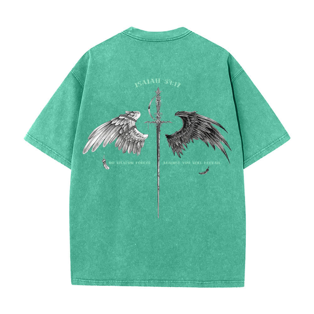 Christianartworkshop Jesaja 54,17 Flügel der Hoffnung – Gewaschenes T-Shirt - image 10