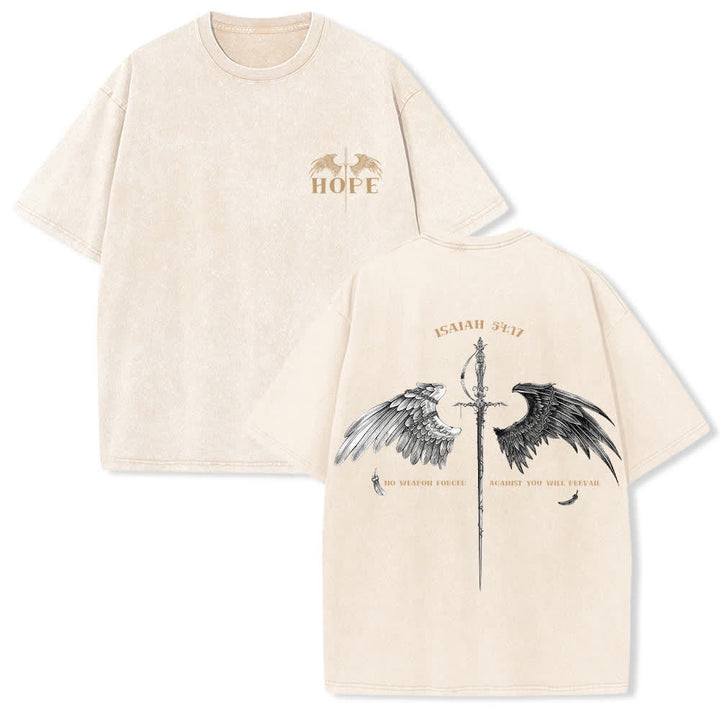 Christianartworkshop Jesaja 54,17 Flügel der Hoffnung – Gewaschenes T-Shirt - Beige - 4XL - image 6