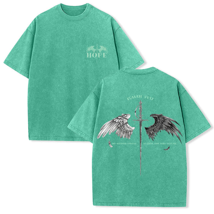 Christianartworkshop Jesaja 54,17 Flügel der Hoffnung – Gewaschenes T-Shirt - Grün - 4XL - image 9