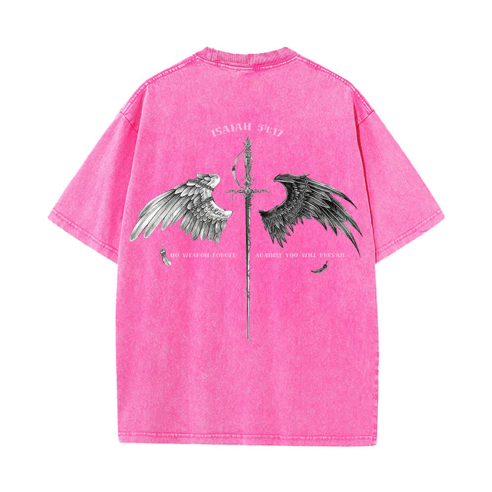 Christianartworkshop Jesaja 54,17 Flügel der Hoffnung – Gewaschenes T-Shirt - image 22