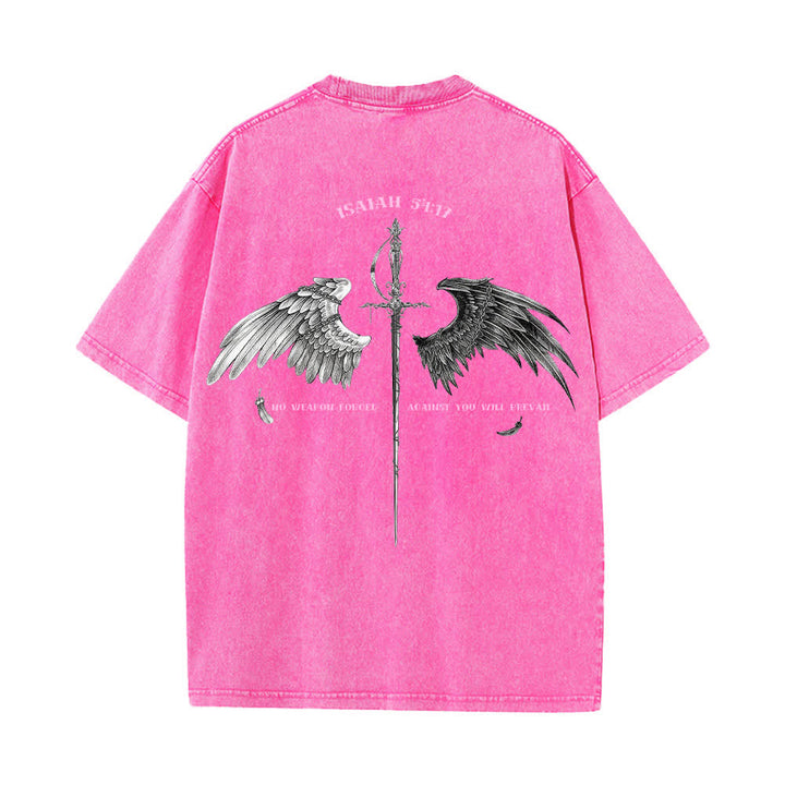 Christianartworkshop Jesaja 54,17 Flügel der Hoffnung – Gewaschenes T-Shirt - image 22