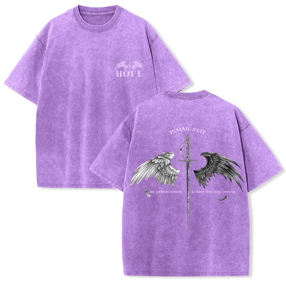 Christianartworkshop Jesaja 54,17 Flügel der Hoffnung – Gewaschenes T-Shirt - image 24
