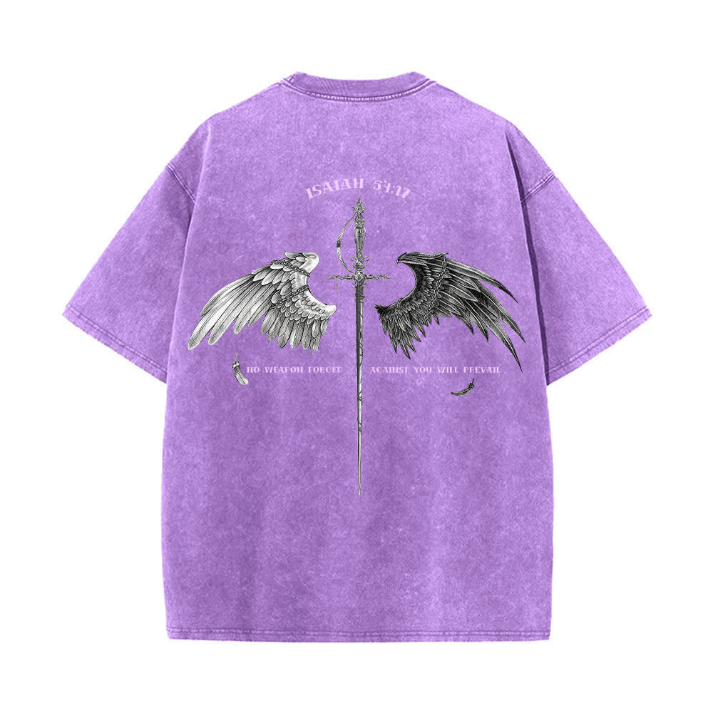 Christianartworkshop Jesaja 54,17 Flügel der Hoffnung – Gewaschenes T-Shirt - Lila - 4XL - image 25