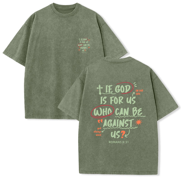Christianartworkshop Wenn Gott für uns ist – Boxy Washed T-Shirt - Armeegrün - 4XL - image 3