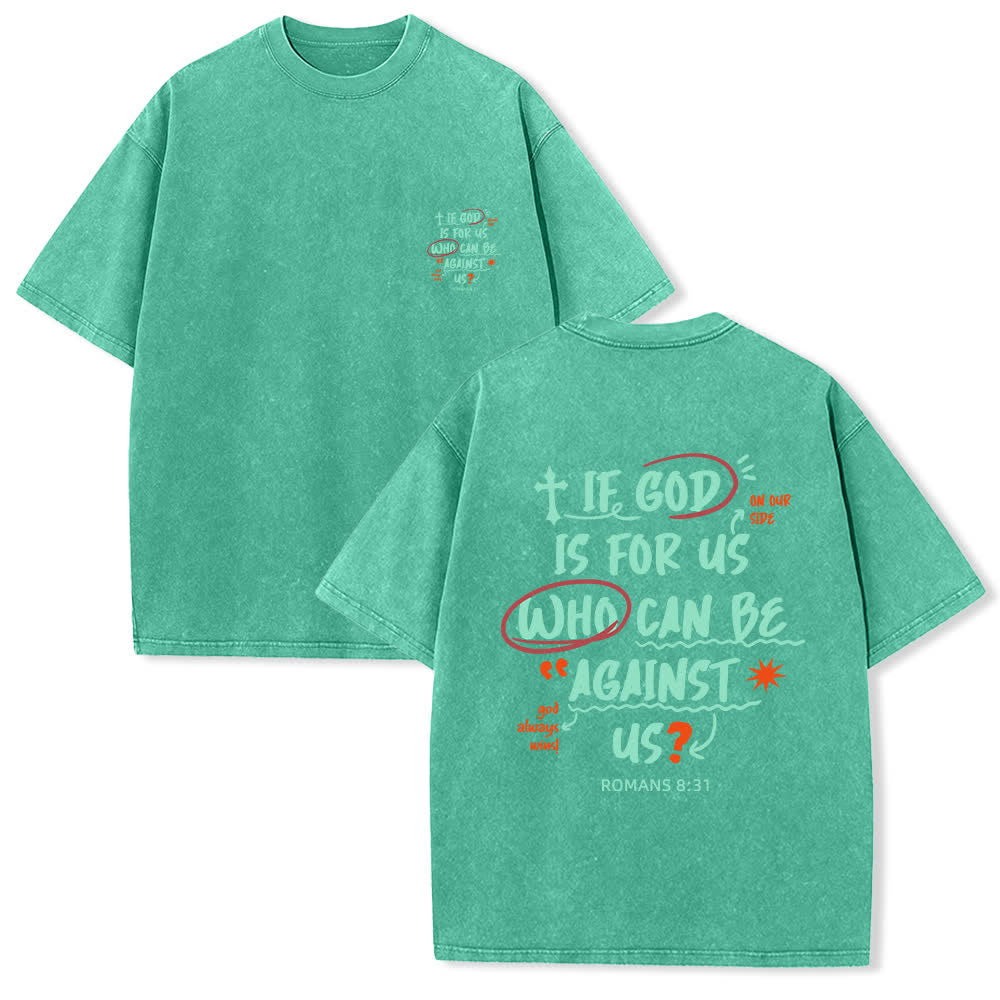 Christianartworkshop Wenn Gott für uns ist – Boxy Washed T-Shirt - Grün - 4XL - image 6