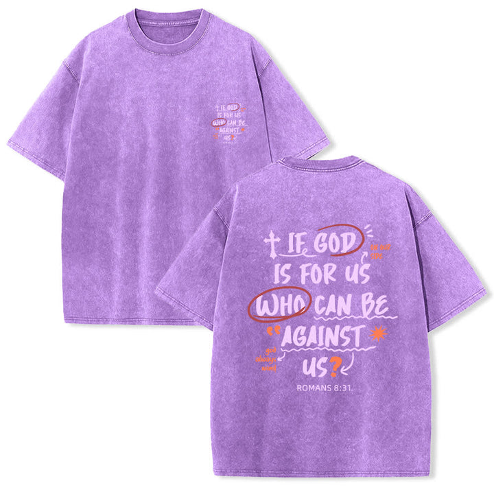 Christianartworkshop Wenn Gott für uns ist – Boxy Washed T-Shirt - Lila - 4XL - image 21