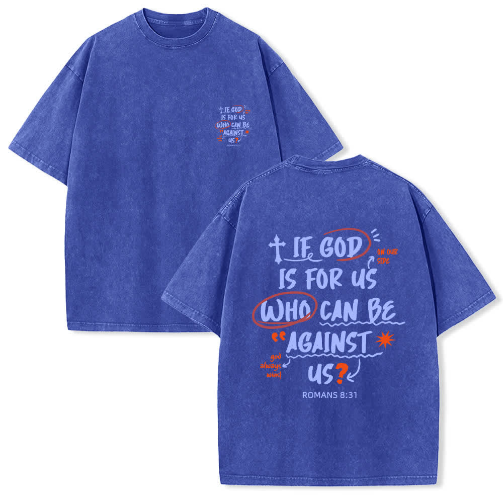 Christianartworkshop Wenn Gott für uns ist – Boxy Washed T-Shirt - Blau - 4XL - image 18