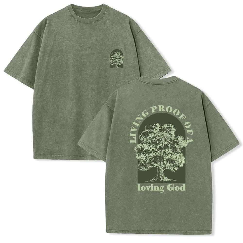 Christianartworkshop Living Proof Tree Oversized Washed T-Shirt - Armeegrün - 4XL - image 0