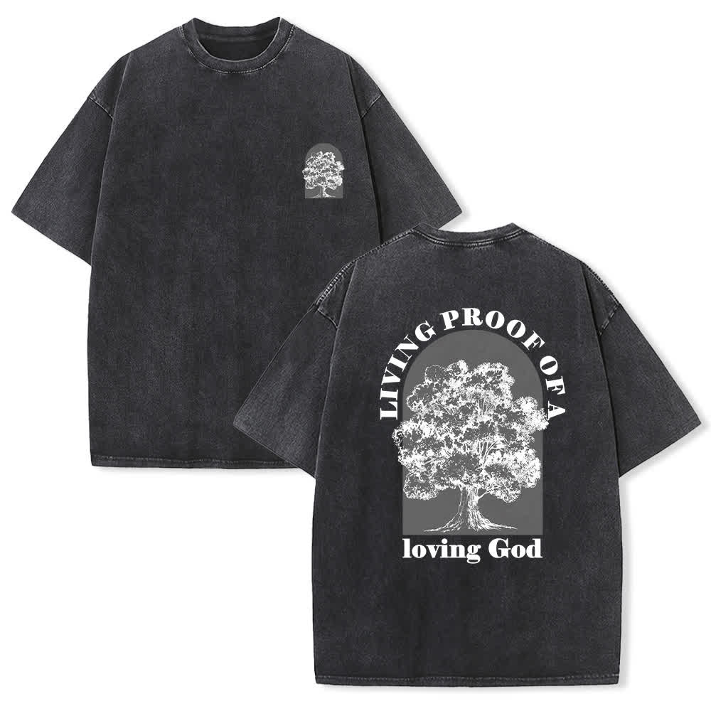 Christianartworkshop Living Proof Tree Oversized Washed T-Shirt - Schwarz - 4XL - image 6