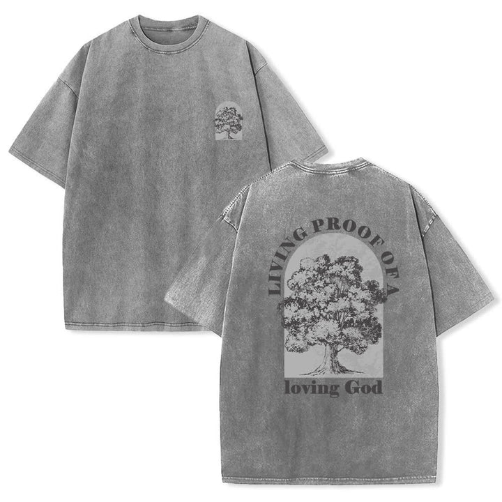 Christianartworkshop Living Proof Tree Oversized Washed T-Shirt - Grau - 4XL - image 9