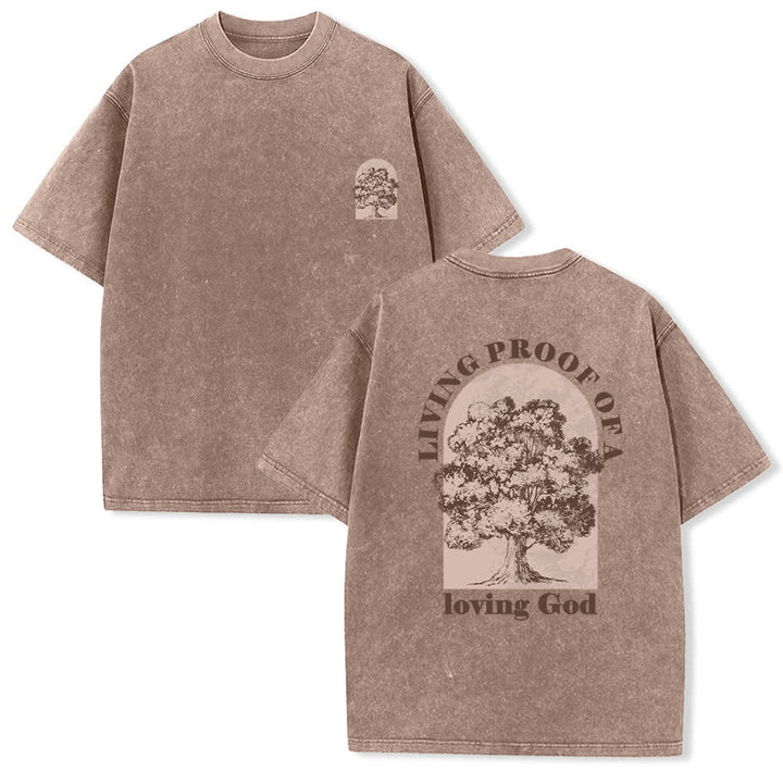 Christianartworkshop Living Proof Tree Oversized Washed T-Shirt - Braun - 4XL - image 12