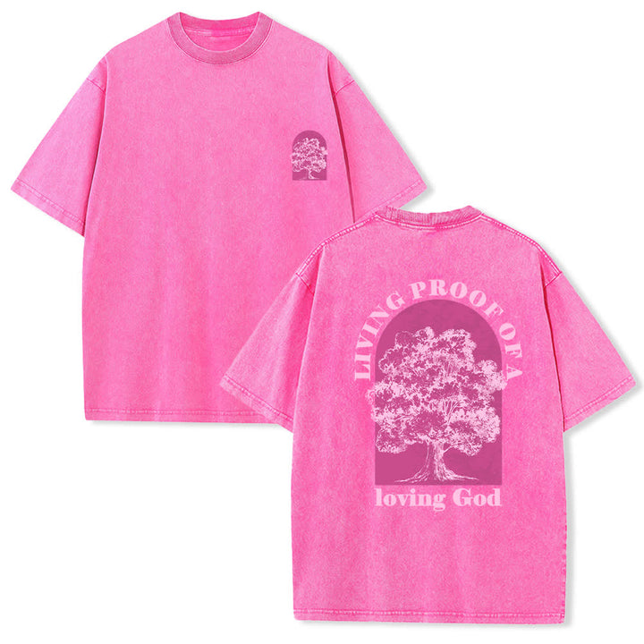 Christianartworkshop Living Proof Tree Oversized Washed T-Shirt - Rosa - 4XL - image 24
