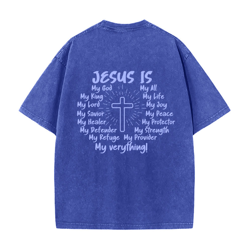 Christianartworkshop Jesus Is Cross Rückendruck Oversized Washed T-Shirt - image 19