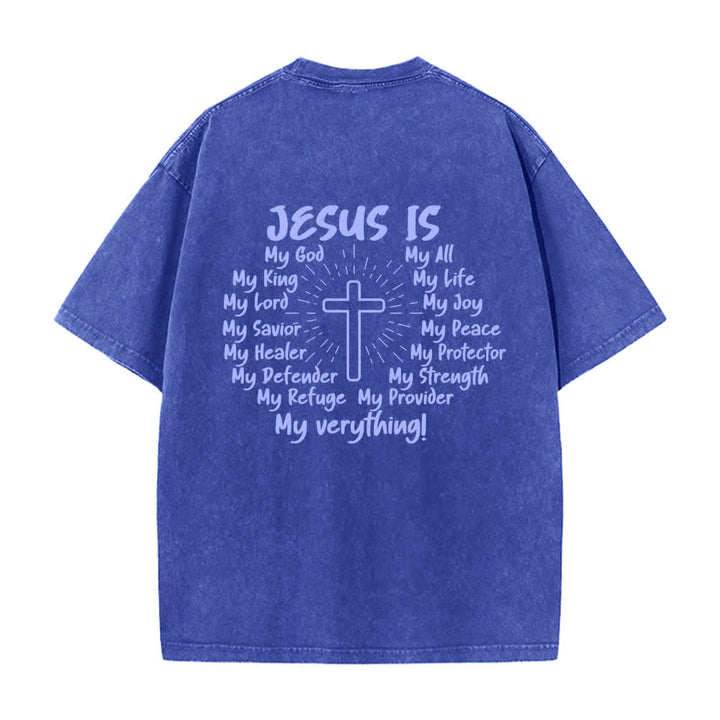 Christianartworkshop Jesus Is Cross Rückendruck Oversized Washed T-Shirt - image 19