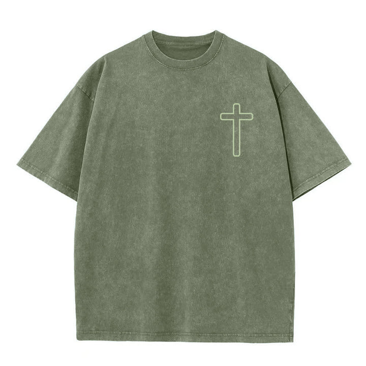 Christianartworkshop Jesus Is Cross Rückendruck Oversized Washed T-Shirt - image 5