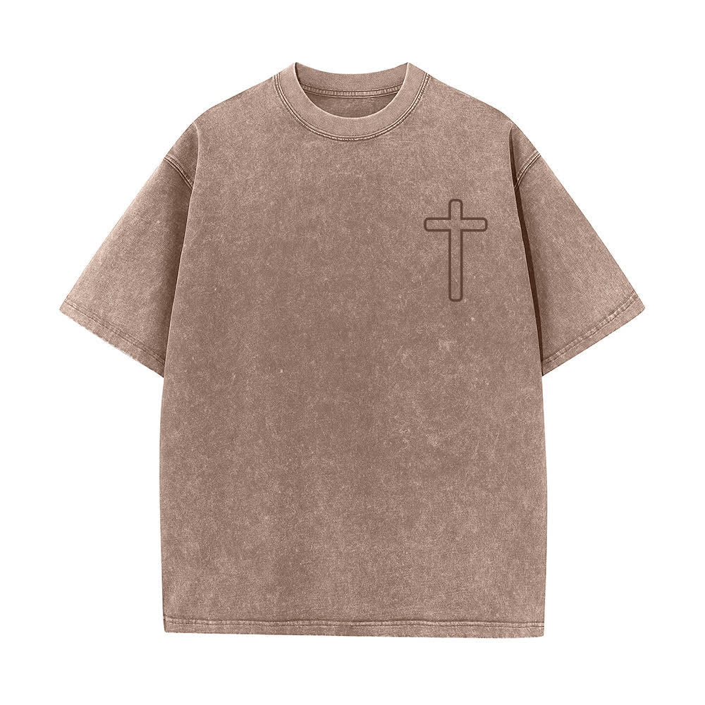 Christianartworkshop Jesus Is Cross Rückendruck Oversized Washed T-Shirt - image 11