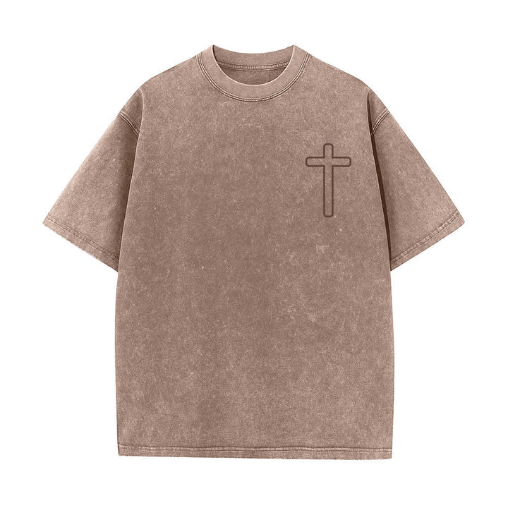 Christianartworkshop Jesus Is Cross Rückendruck Oversized Washed T-Shirt - image 11