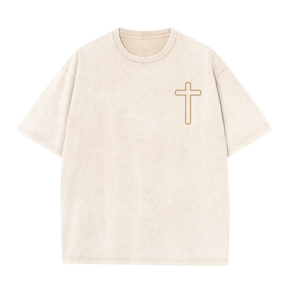 Christianartworkshop Jesus Is Cross Rückendruck Oversized Washed T-Shirt - image 8