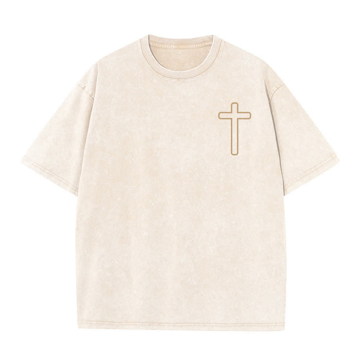 Christianartworkshop Jesus Is Cross Rückendruck Oversized Washed T-Shirt - image 8