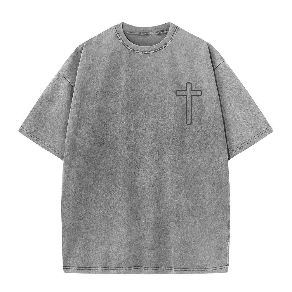Christianartworkshop Jesus Is Cross Rückendruck Oversized Washed T-Shirt - image 14