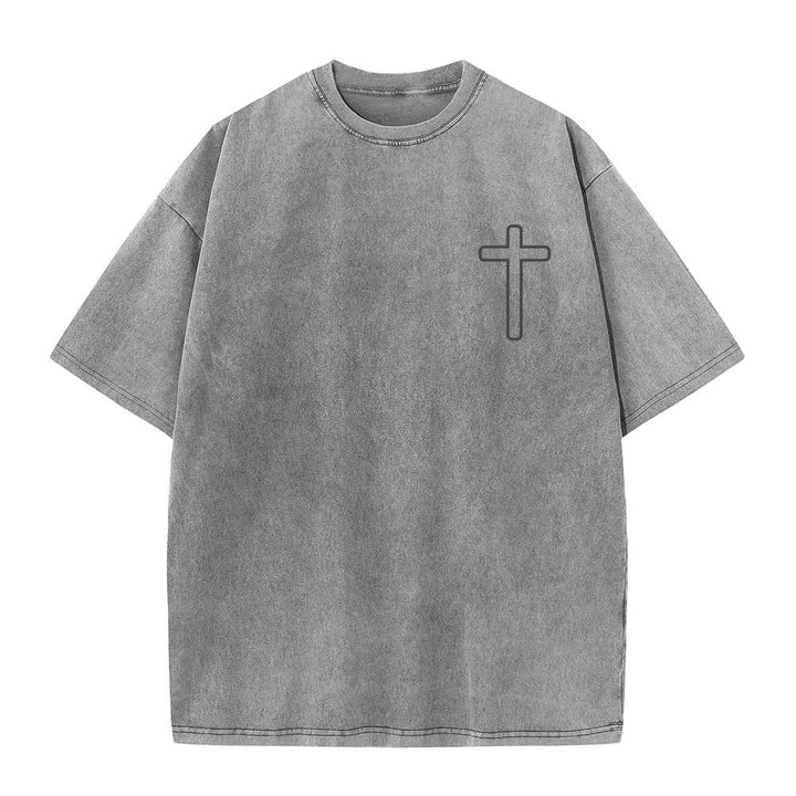 Christianartworkshop Jesus Is Cross Rückendruck Oversized Washed T-Shirt - image 14