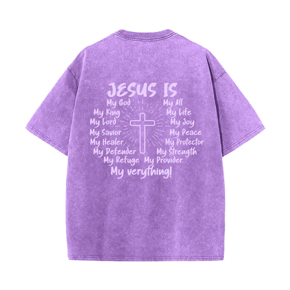 Christianartworkshop Jesus Is Cross Rückendruck Oversized Washed T-Shirt - image 22