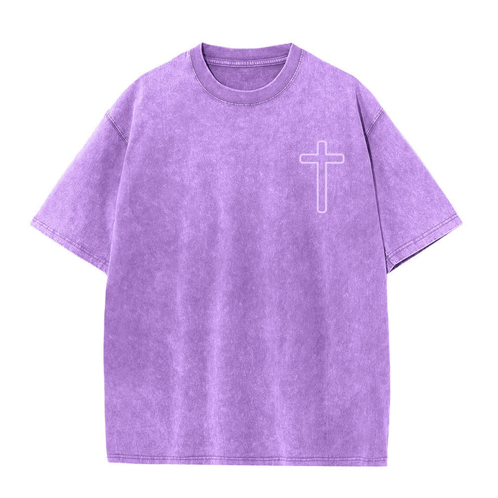 Christianartworkshop Jesus Is Cross Rückendruck Oversized Washed T-Shirt - image 23