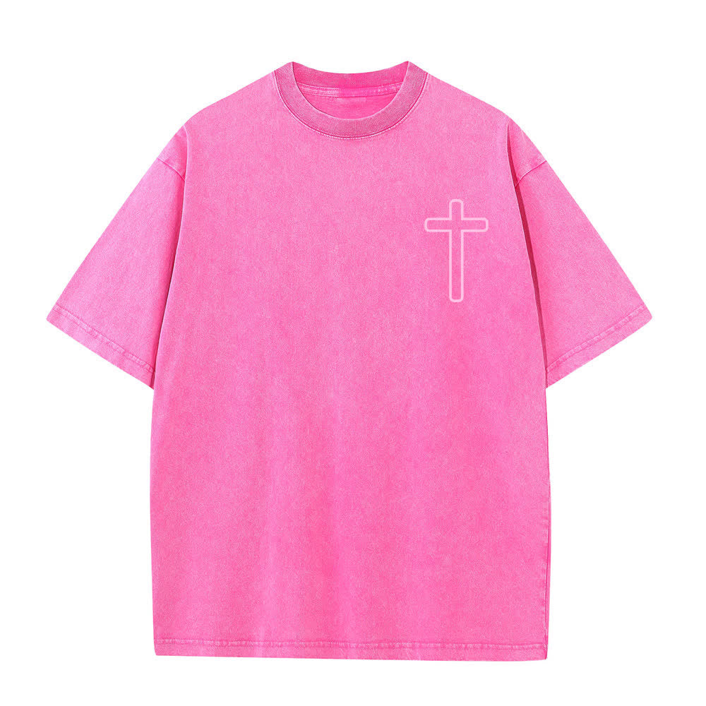 Christianartworkshop Jesus Is Cross Rückendruck Oversized Washed T-Shirt - image 26