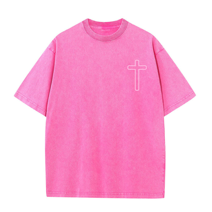 Christianartworkshop Jesus Is Cross Rückendruck Oversized Washed T-Shirt - image 26