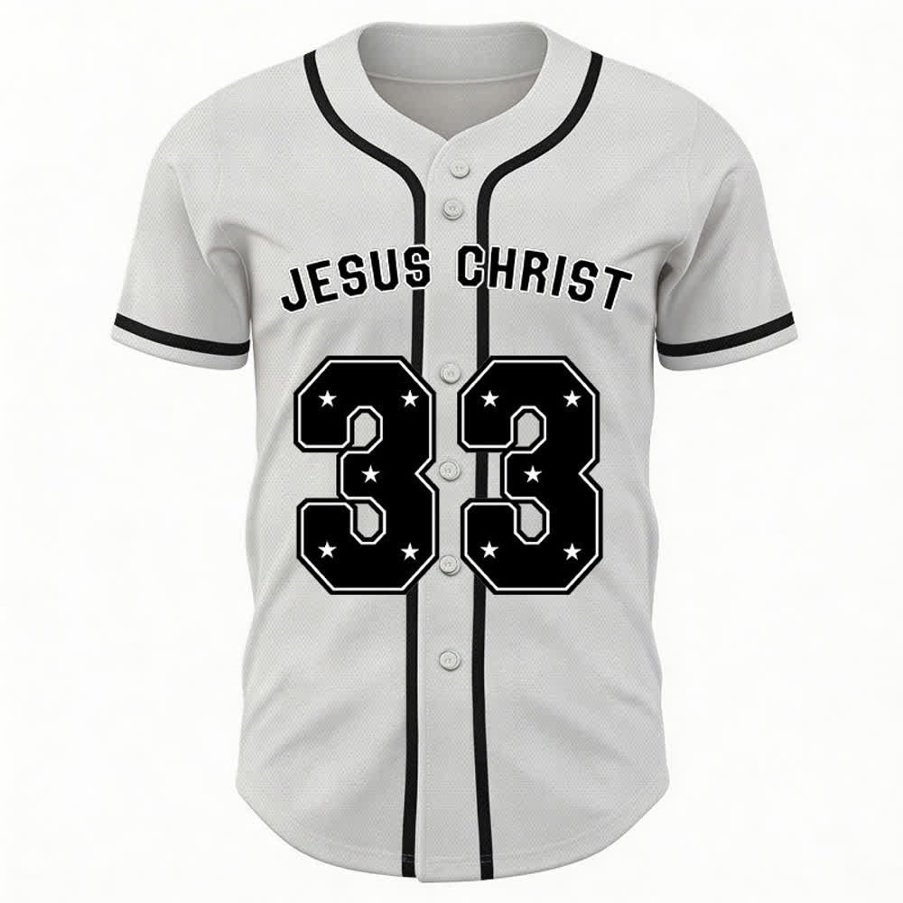 Christianartworkshop Jesus Christus 33 Hellblaues Mesh-Baseballtrikot - image 15
