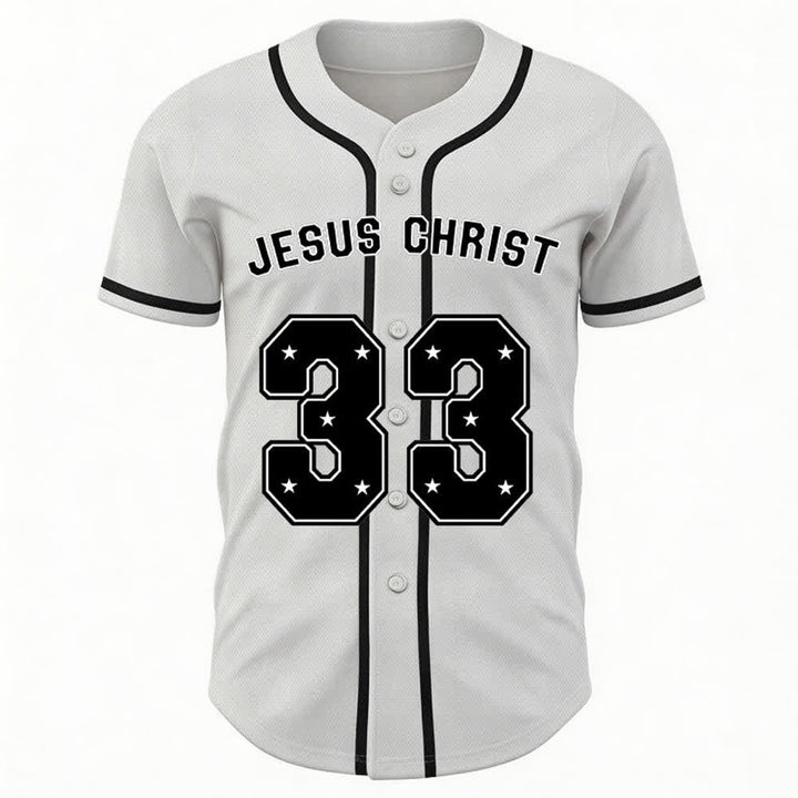 Christianartworkshop Jesus Christus 33 Hellblaues Mesh-Baseballtrikot - image 15