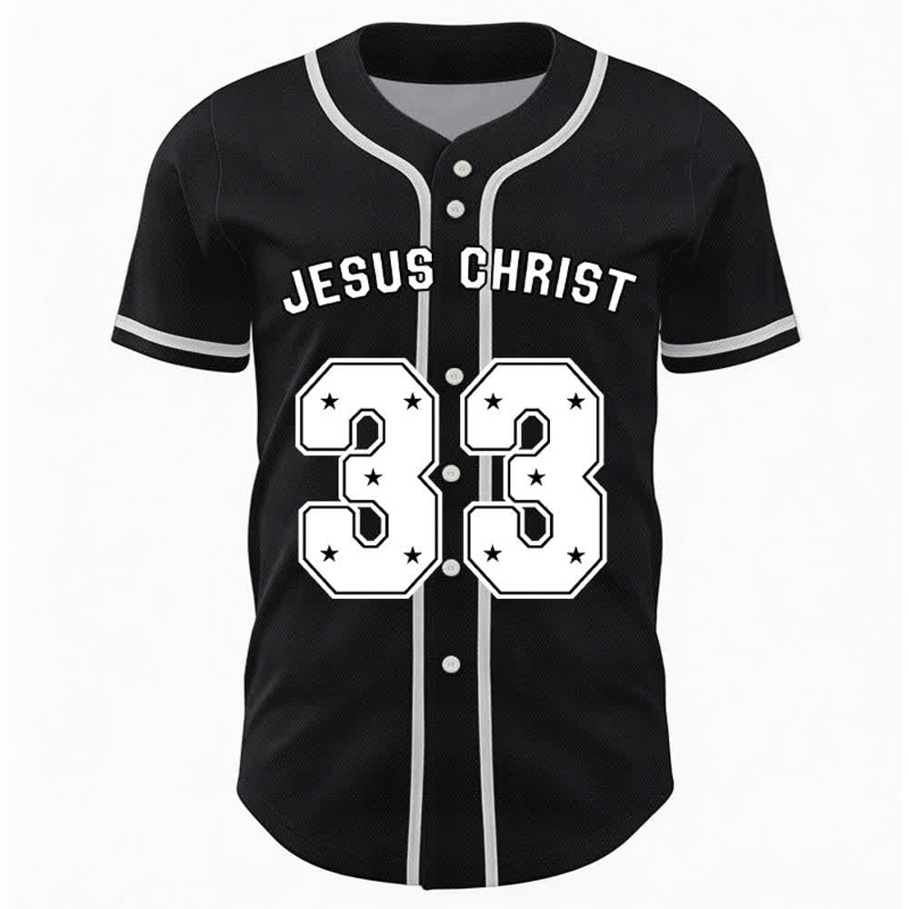 Christianartworkshop Jesus Christus 33 Hellblaues Mesh-Baseballtrikot - image 8