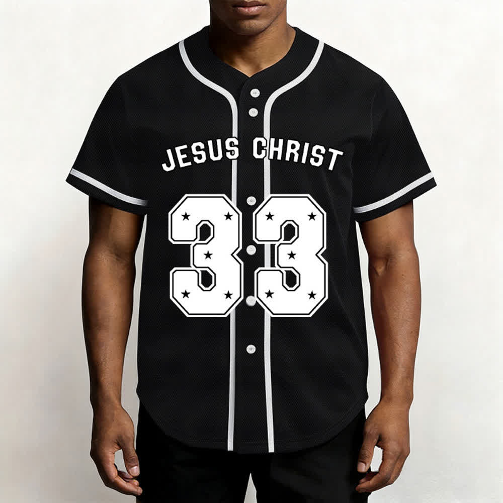 Christianartworkshop Jesus Christus 33 Hellblaues Mesh-Baseballtrikot - image 12