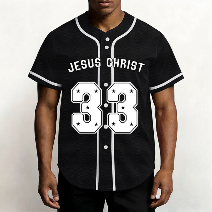 Christianartworkshop Jesus Christus 33 Hellblaues Mesh-Baseballtrikot - image 12