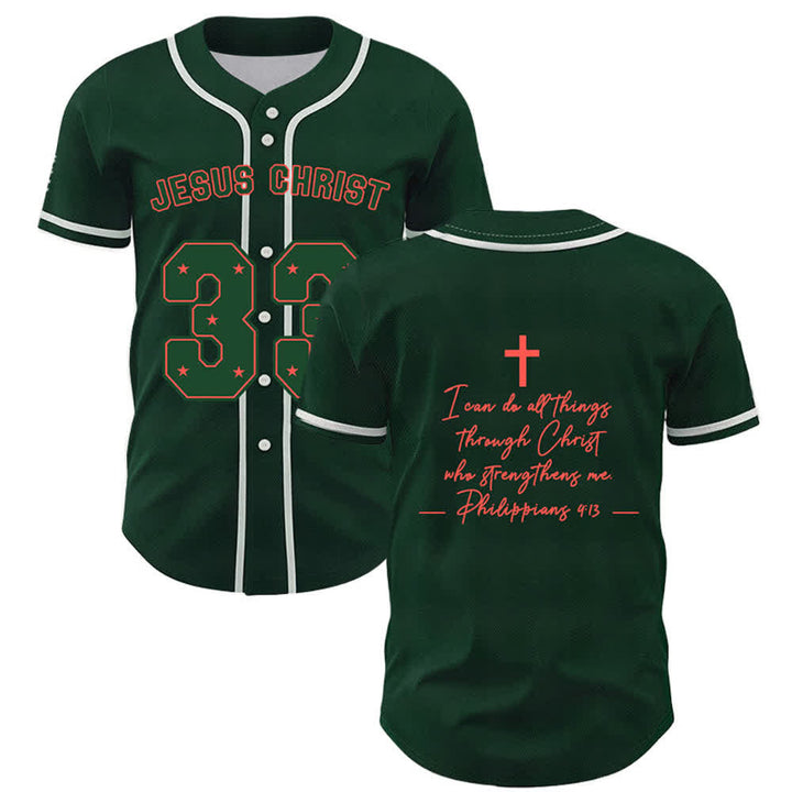 Christianartworkshop Jesus Christus 33 Hellblaues Mesh-Baseballtrikot - Grün - 5XL - image 35