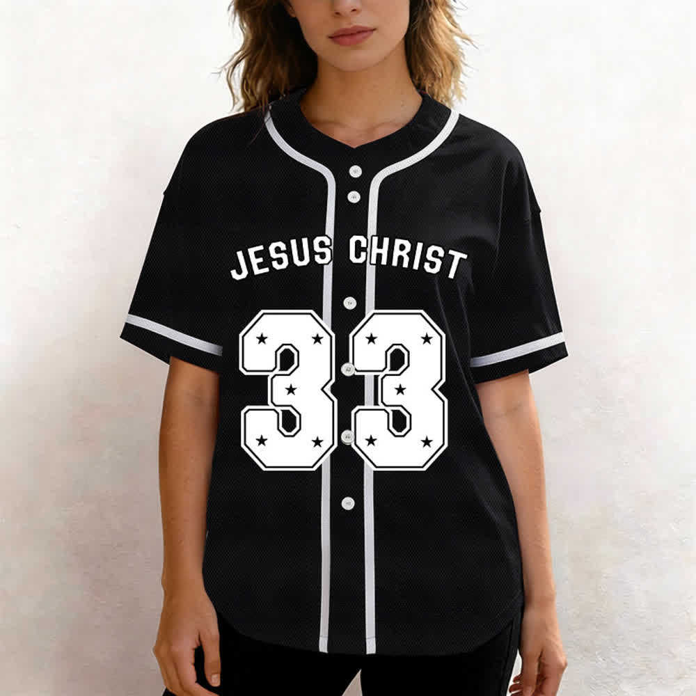 Christianartworkshop Jesus Christus 33 Hellblaues Mesh-Baseballtrikot - image 10